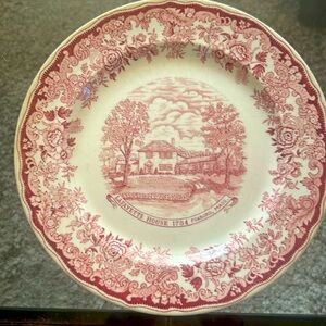 Vintage Walker China LafayetteHouse decorative plate. Made in Foxboro, MA.